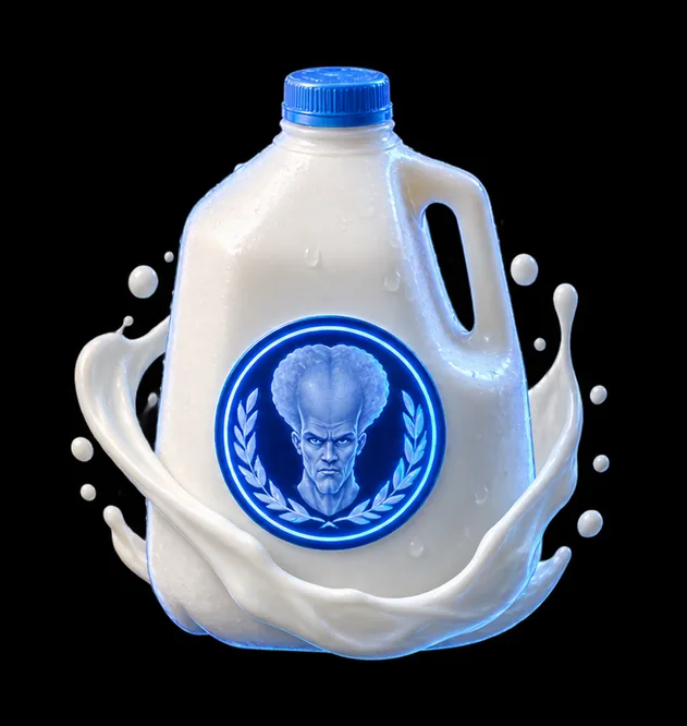 A gallon jug of Agarthan milk