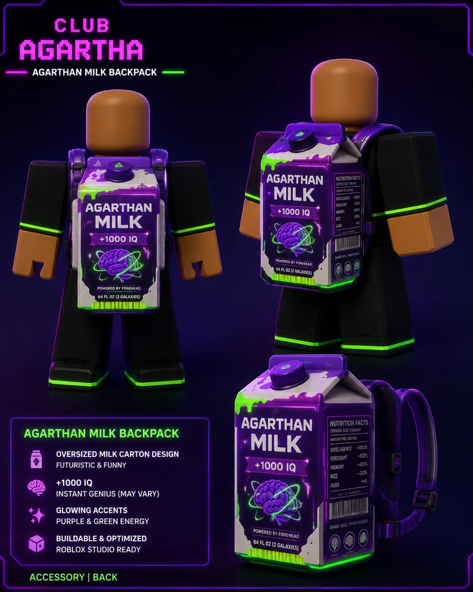 The Agarthan milk carton carried for one Club Agartha door